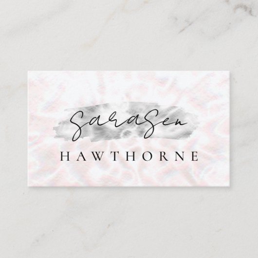 Opal Steen Zilveren Borstel Stroke Luxe Visitekaartje (Voorkant)