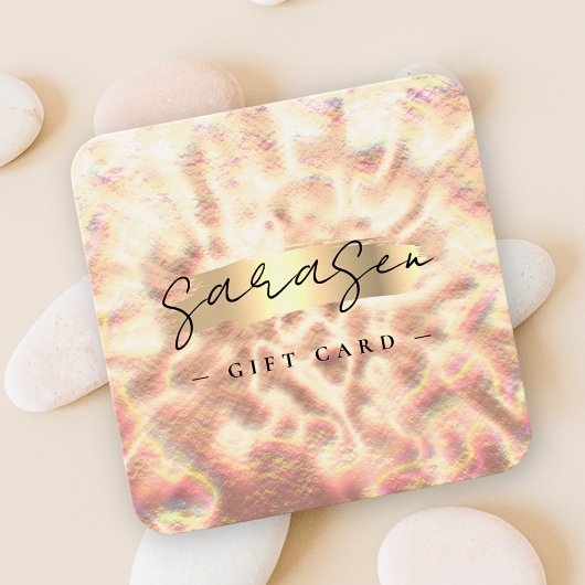 Opal Stone Achtergrond Cadeaubon Roos Gold Vierkante Visitekaartjes