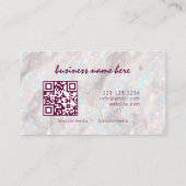 Opal Stone Custom QR Code Make-up Artist Elegant Visitekaartje (Achterkant)