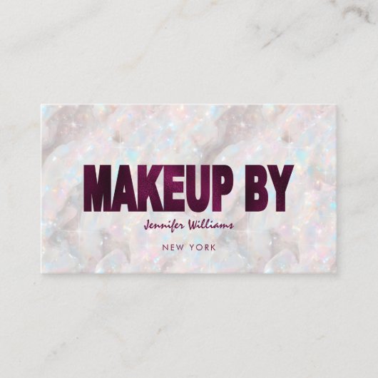Opal Stone Custom QR Code Make-up Artist Elegant Visitekaartje (Voorkant)