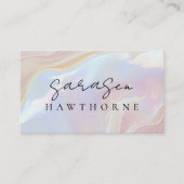 Opal Stone Elegant Luxe Script Naam Monogram Visitekaartje (Voorkant)