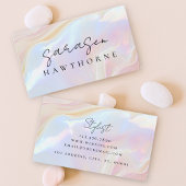 Opal Stone Elegant Luxe Script Naam Monogram Visitekaartje