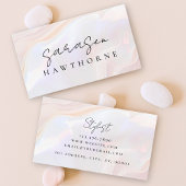 Opal Stone Elegant Luxe Script Naam Monogram Visitekaartje
