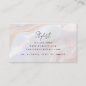 Opal Stone Elegant Luxe Script Naam Monogram Visitekaartje (Achterkant)