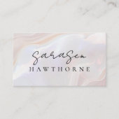 Opal Stone Elegant Luxe Script Naam Monogram Visitekaartje (Voorkant)