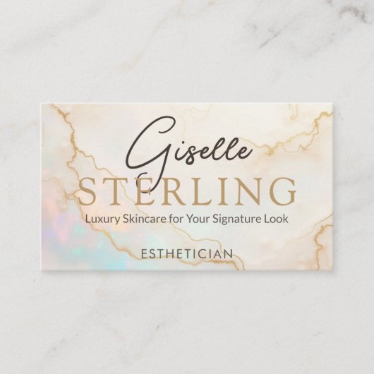 Opal Stone Esthetician QR Code Visitekaartje (Voorkant)