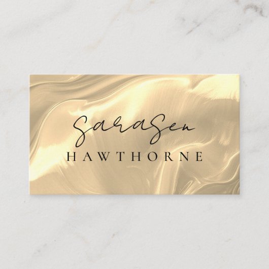 Opal Stone Gold Elegant Luxe Script Naam Visitekaartje (Voorkant)