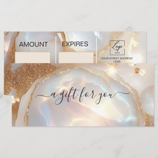 Opal Stone Gouden Cadeaubon (Voorkant / Achterkant)