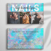 Opal Stone Iriserende foto Typografie Nail Artiest Visitekaartje