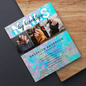 Opal Stone Iriserende foto Typografie Nail Artiest Visitekaartje