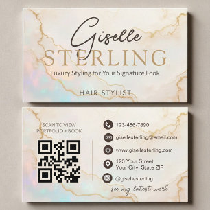 Opal Stone Kapsalon QR-code Visitekaartje