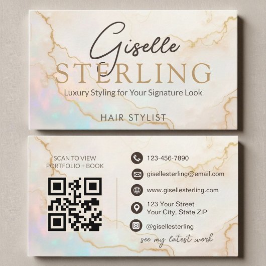 Opal Stone Kapsalon QR-code Visitekaartje