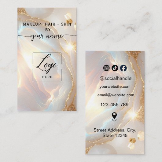 Opal Stone LOGO Modern script Visitekaartje (Voorkant / Achterkant)