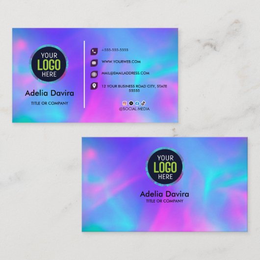 Opal Stone Luxury Business Card Design Visitekaartje (Voorkant / Achterkant)