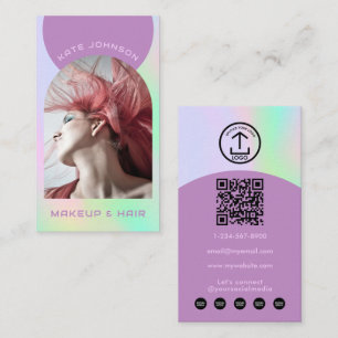 Opal Stone Make-up Haar Boog Foto QR Code Logo Visitekaartje
