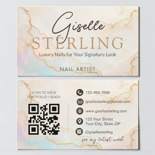 Opal Stone Nagelstylist QR Code Visitekaartje