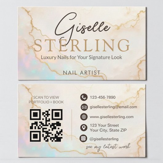 Opal Stone Nagelstylist QR Code Visitekaartje