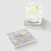 Opal Stone Pastel Paarse kleur gepersonaliseerd Stenen Onderzetter (Zijkant)