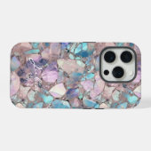 Opal Stone Pastel Shimmer Textuur Patroon iPhone Hoesje (Achterkant horizontaal)