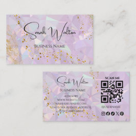 Opal Stone QR Code Zakelijke Kaart | Moderne Brand Visitekaartje