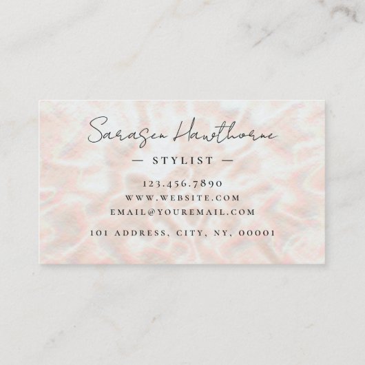 Opal Stone Roos Gold Monogram Initiaal Script Naam Visitekaartje (Achterkant)