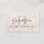 Opal Stone Roos Gold Monogram Initiaal Script Naam Visitekaartje (Voorkant)