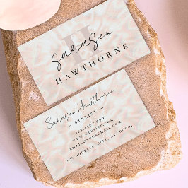 Opal Stone Roos Gold Monogram Initiaal Script Naam Visitekaartje