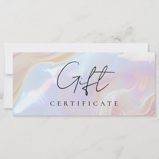 Opal Stone Shell Achtergrond Cadeaubon Kaart (Voorkant)