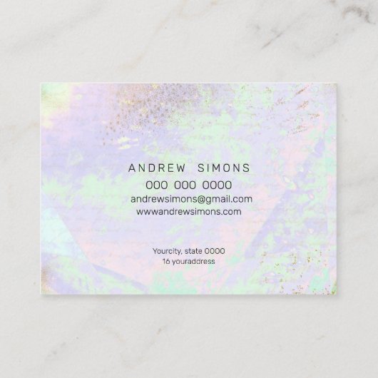Opal stone texture visitekaartje (Achterkant)