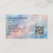 Opal Stone textuur Logo QR Code Zakelijke Kaart Visitekaartje (Achterkant)