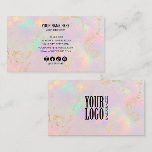 opal stone visitekaartje (Voorkant / Achterkant)