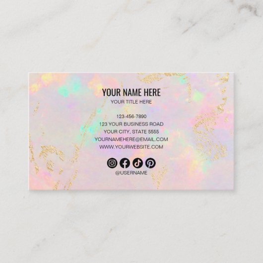 opal stone visitekaartje (Voorkant)