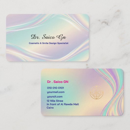 Opal Style Minimal Layout Design Template Visitekaartje (Voorkant / Achterkant)