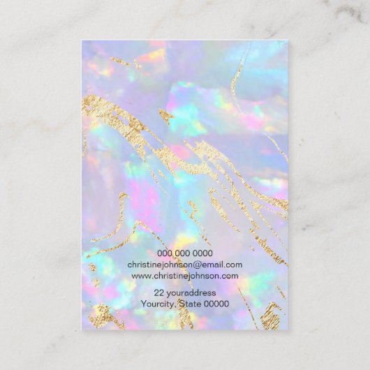 Opal Texture Design Display Card Visitekaartje (Achterkant)