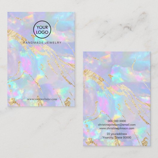 Opal Texture Design Display Card Visitekaartje (Voorkant / Achterkant)