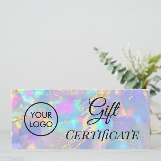 opal texture logo gift certificaat (Staand voorkant)