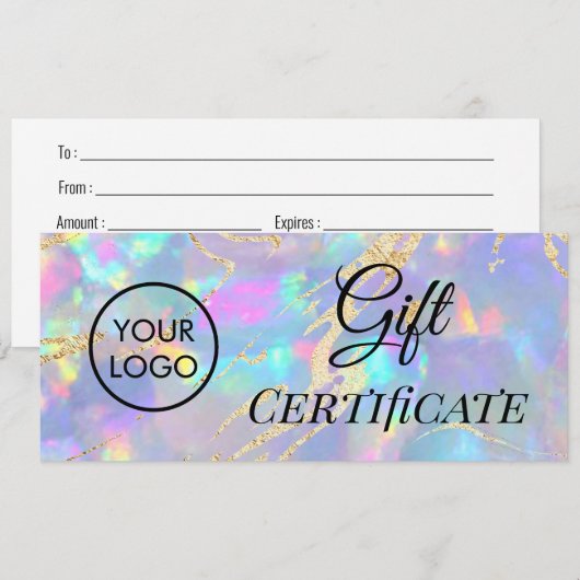 opal texture logo gift certificaat (Voorkant / Achterkant)