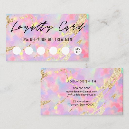 Opal Texture Loyalty Card Visitekaartje (Voorkant / Achterkant)
