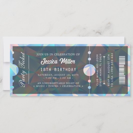 Opal Ticket Uitnodiging (Voorkant)