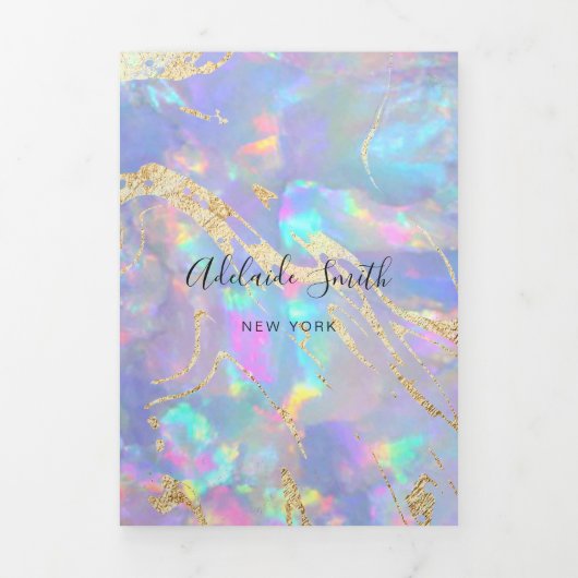 Opal Tri-Fold Brochure Drieluik Uitnodiging (Cover)