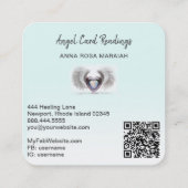 *~* Opal Twee Hart QR Engel Vleugels AP78 Aqua Vierkante Visitekaartje (Achterkant)