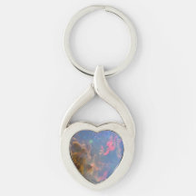Opal Twisted Heart Metal Sleutelhanger