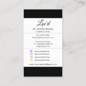 Opal van Loctitian & Loc Stylist Beauty Salon Visitekaartje (Achterkant)