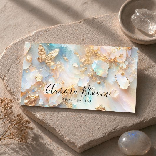 Opal Vlinder Maansteen Reiki Genezer Visitekaartje