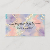 Opal Waterverf Gold Glitter Visitekaartje (Voorkant)