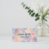 Opal Waterverf Gouden Glitters Visitekaartje (Staand voorkant)