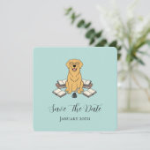 Opal Zoete Student Hond Afstuderen Save The Date (Staand voorkant)
