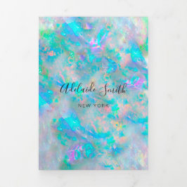 Opale achtergrond — Brochure met Tri-Fold Drieluik Uitnodiging