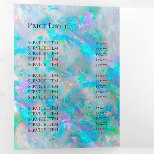 Opale achtergrond — Brochure met Tri-Fold Drieluik Uitnodiging (Binnenzijde eerst)