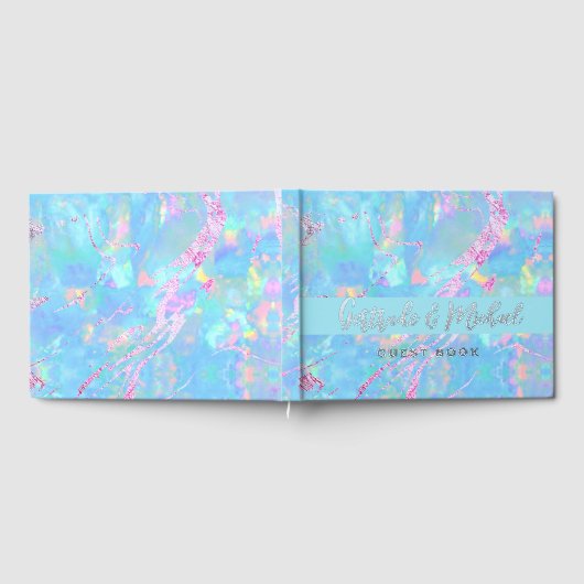 Opale achtergrond bruiloft gastenboek (Volledig)